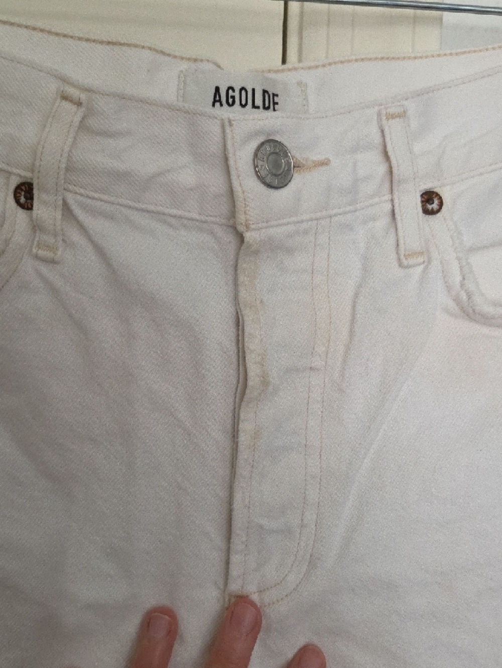 Agolde Parmer High Waist Shorts In Dough Size 27 - Picture 7 of 10